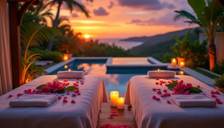experience the ultimate romantic spa evening with sunset massages. transform your vacation home into a serene retreat and unwind together tonight.