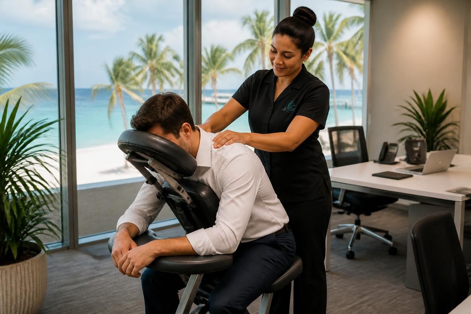explore the benefits of office chair massage in cancun for ultimate relaxation and stress relief. enhance your well-being and productivity with this convenient and soothing experience.