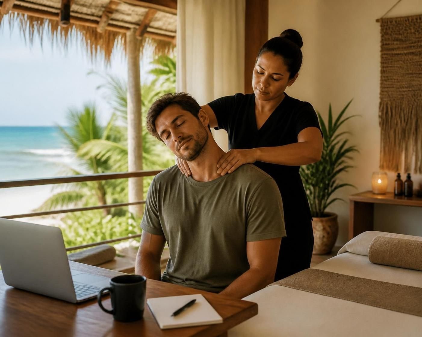 Opdag effektive massageteknikker til nakkespændinger og lindringstips, der er specielt designet til digitale nomader, så de kan forblive afslappede og smertefri på farten.