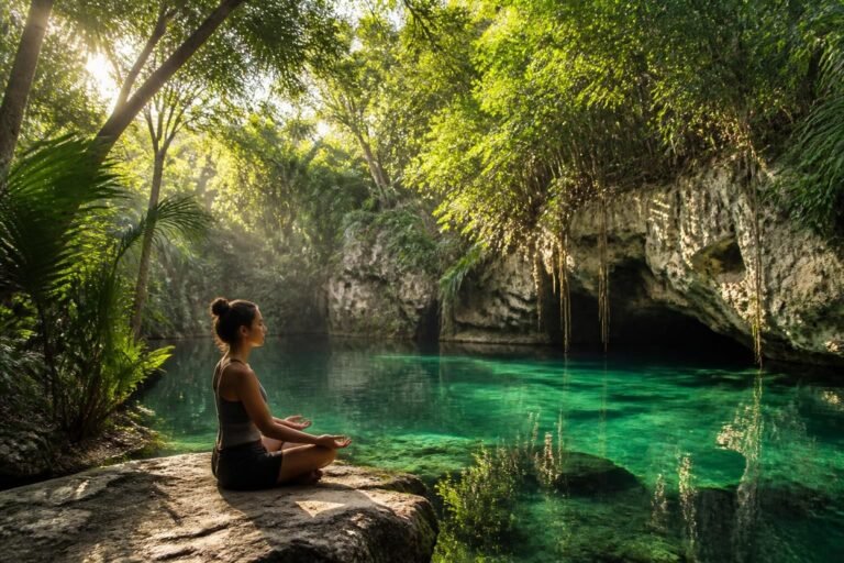 experience deep relaxation like never before with our ultimate cenote meditation sessions, surrounded by nature's tranquil beauty.