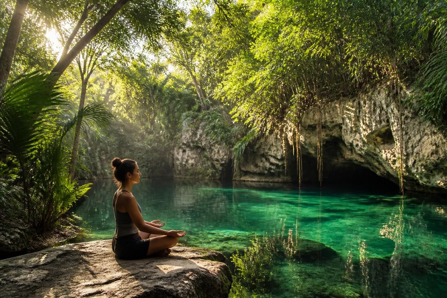 experience deep relaxation like never before with our ultimate cenote meditation sessions, surrounded by nature's tranquil beauty.